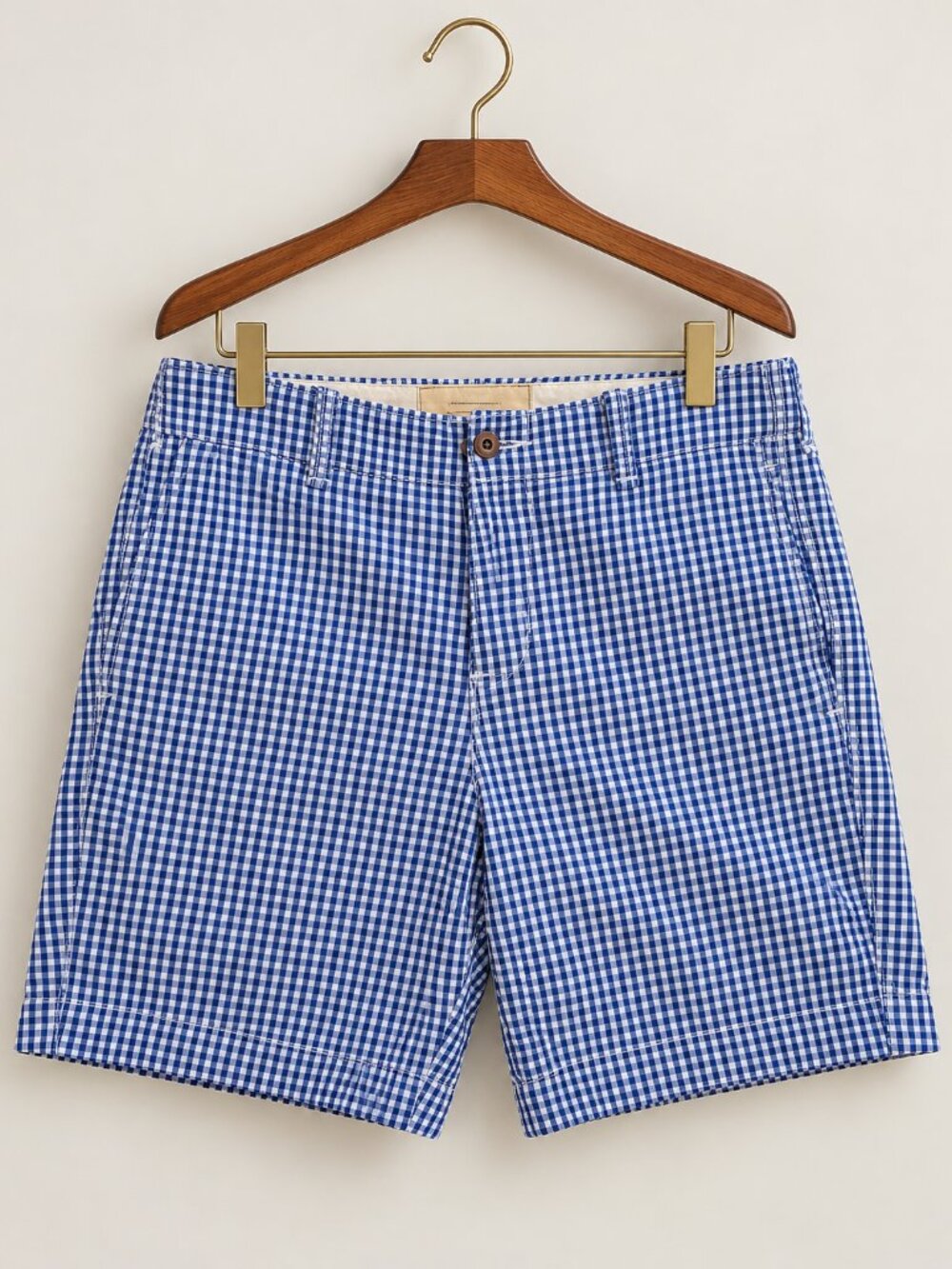 Hollister Gingham Cotton Shorts Blue White Preppy Coastal Y2K